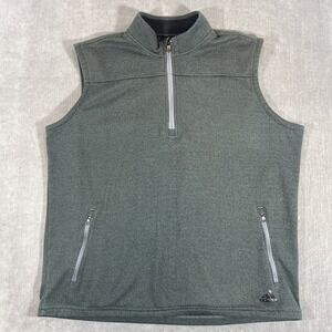 Adidas Mens XL Black Patterned Full Zip Golf Vest Pockets Polyester Athletic